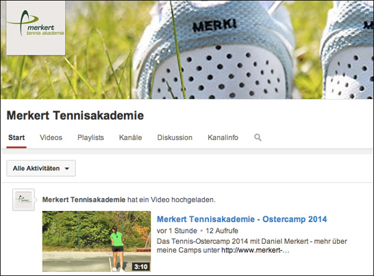 YouTube-Kanal und Video vom Ostercamp 2014